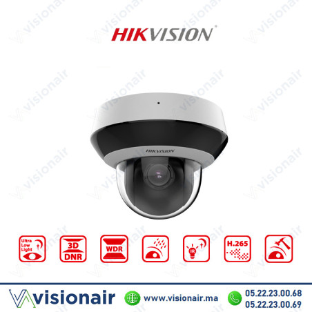 Caméra IP PTZ Hikvision AcuSense 4MP Zoom Optique 4× DS-2DE2A404IWG1-E | VISIONAIR Maroc