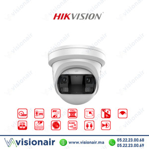 Caméra IP Hikvision 16MP ColorVu 3.0 Turret Panoramique DS-2CD23167G3P-LIS2UY/SRB Casablanca Maroc