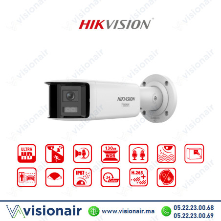 Caméra IP Hikvision 16MP Bullet ColorVu 3.0 Panoramique DS-2CD2T167G3P-LIS2UY/SRB Casablanca Maroc