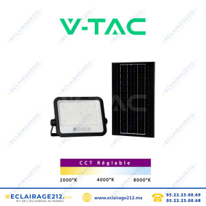 Projecteur LED solaire V-TAC 300W CCT SKU24085 Casablanca Maroc