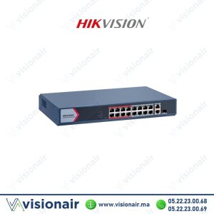 Switch PoE+ Hikvision Smart Managed 16 Ports 130W 2 Uplinks Gigabit 300m DS-3E1318P-EI/M Casablanca Maroc