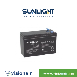 Batterie onduleur SUNLIGHT 12V 7AH SPA étanche VRLA AGM Casablanca Maroc