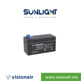 Batterie SUNLIGHT 12V 1,3AH SPA étanche VRLA AGM Casablanca Maroc