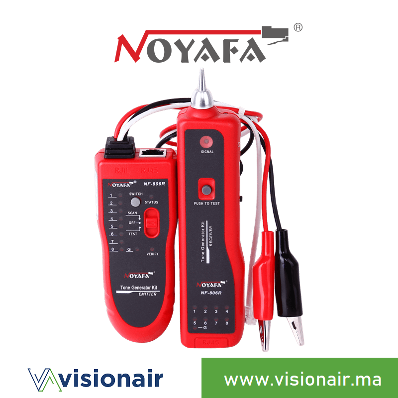 Testeur et traqueur de câbles RJ45/RJ11 NOYAFA NF-806R Casablanca Maroc