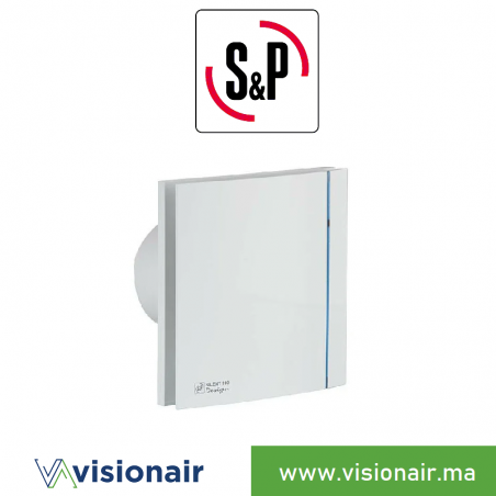 Extracteur d'air S&P Silent design blanc 100 CZ Casablanca Maroc