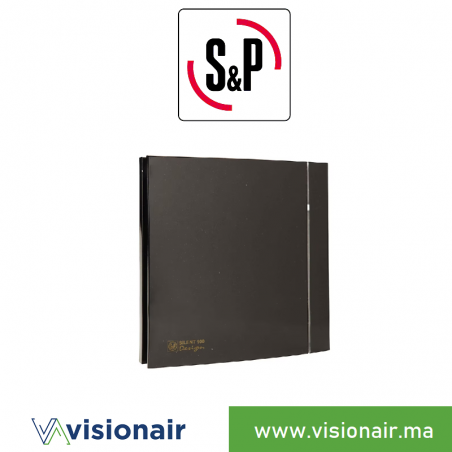 Extracteur d'air S&P Silent design noir 100 CZ Casablanca Maroc