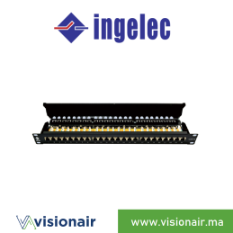Panneau de brassage INGELEC 24 ports CAT6 UTP 1U P16/8C6B Casablanca Maroc