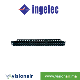 Panneau de brassage INGELEC 48 ports CAT6 UTP 1U P48/8C6B1U Casablanca Maroc