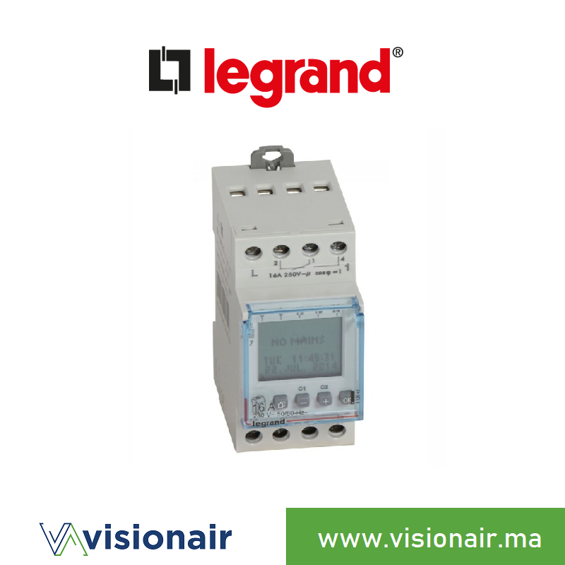 Interrupteur horaire LEGRAND digital hebdo 412641 Casablanca Maroc