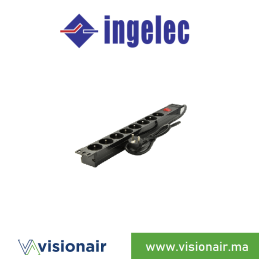Multiprise 19" INGELEC 1U 8P+T avec interrupteur 1,5m BM815PIL Casablanca Maroc