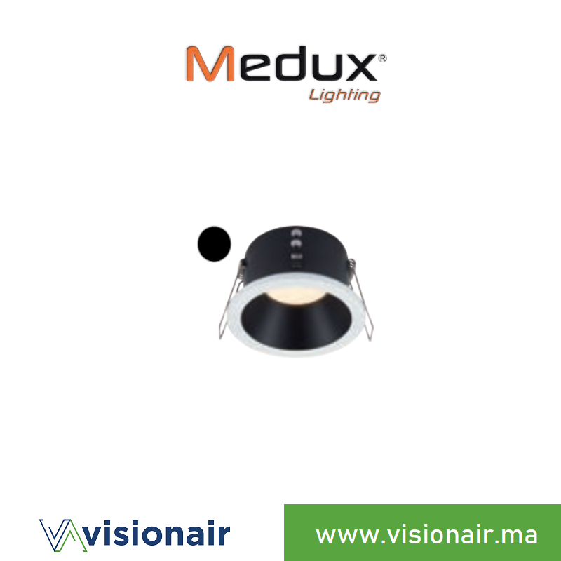 Cadre de spot étanche aluminium MEDUX IP65 blanc/noir MEDMX6261W/B Casablanca Maroc