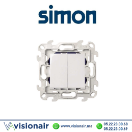 Interrupteur double SIMON 24 blanc 2410398-030 Casablanca Maroc