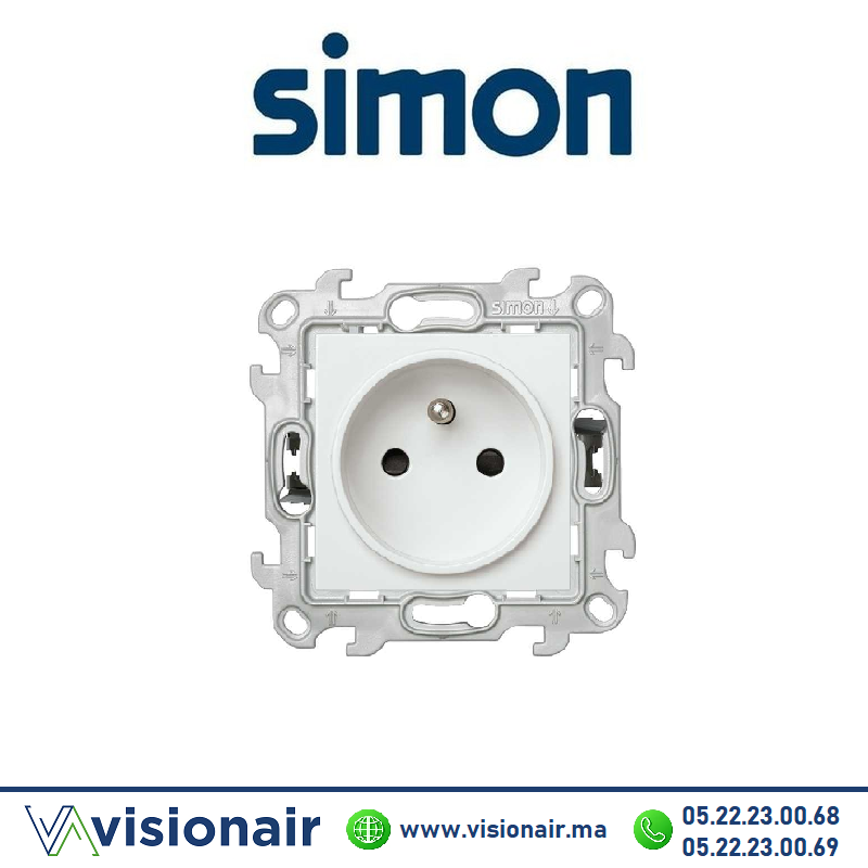 Prise 2P+T SIMON 24 blanc 2410458-030 Casablanca Maroc
