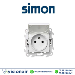 Prise 2P+T étanche IP44 SIMON 24 blanc 2400447-030 Casablanca Maroc