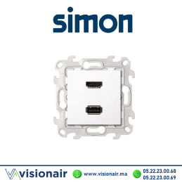 Prise HDMI + USB SIMON 24 blanc 2411095-030 Casablanca Maroc