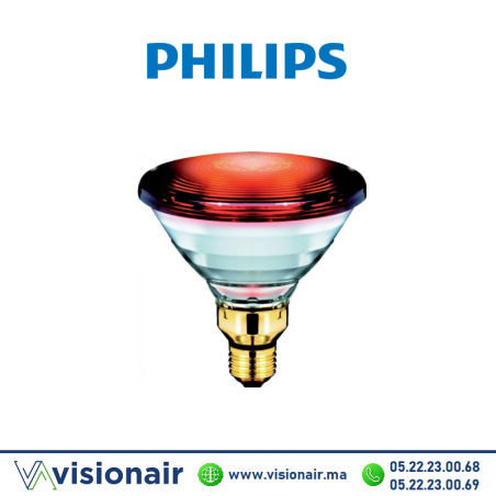 Lampe chauffante PHILIPS 150W infrarouge PAR38 E27 Casablanca Maroc