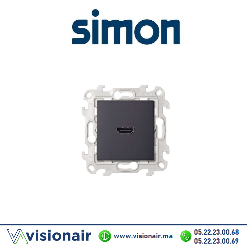 Prise HDMI SIMON 24 graphite 2411094-038 Casablanca Maroc