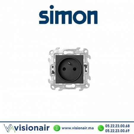 Prise 2P+T SIMON 24 graphite 2410458-038 Casablanca Maroc