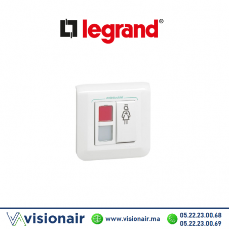 Bloc de porte LEGRAND Mosaic avec 1 voyant rouge , 1 blanc et 1 poussoir d'effacement 078204L Casablanca Maroc