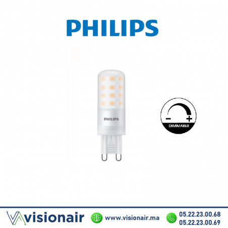 Lampe LED G9 PHILIPS CorePro 4W 2700°K dimmable Casablanca Maroc