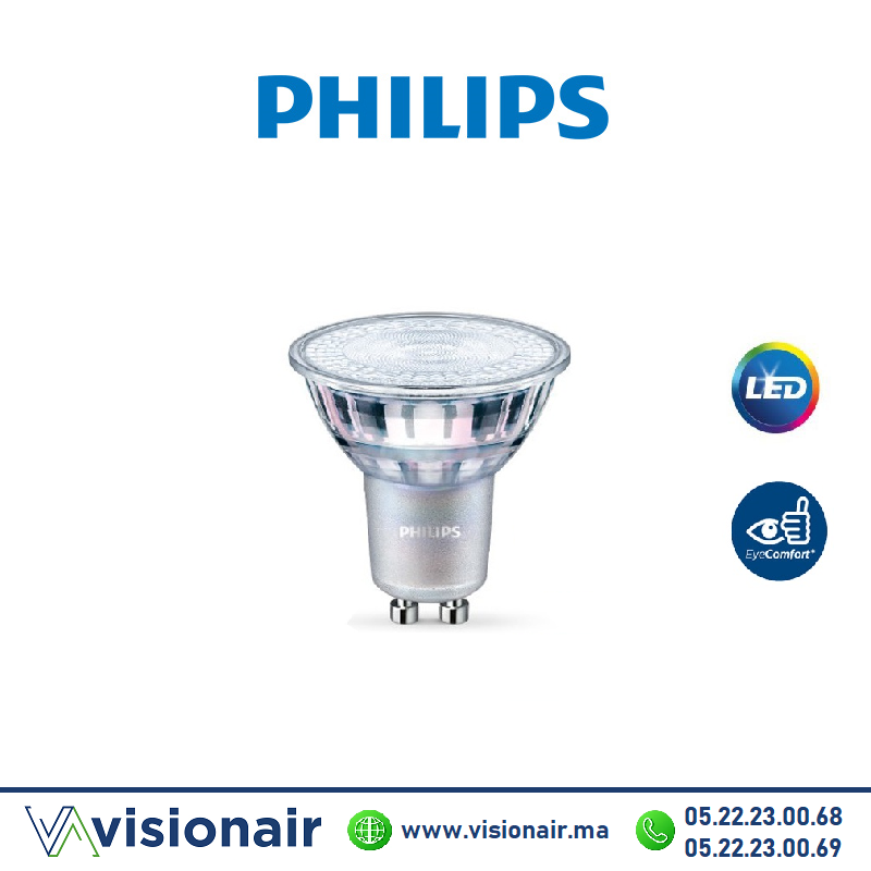 Lampe LED GU10 Philips Essential 4.6W 6500°K Casablanca Maroc