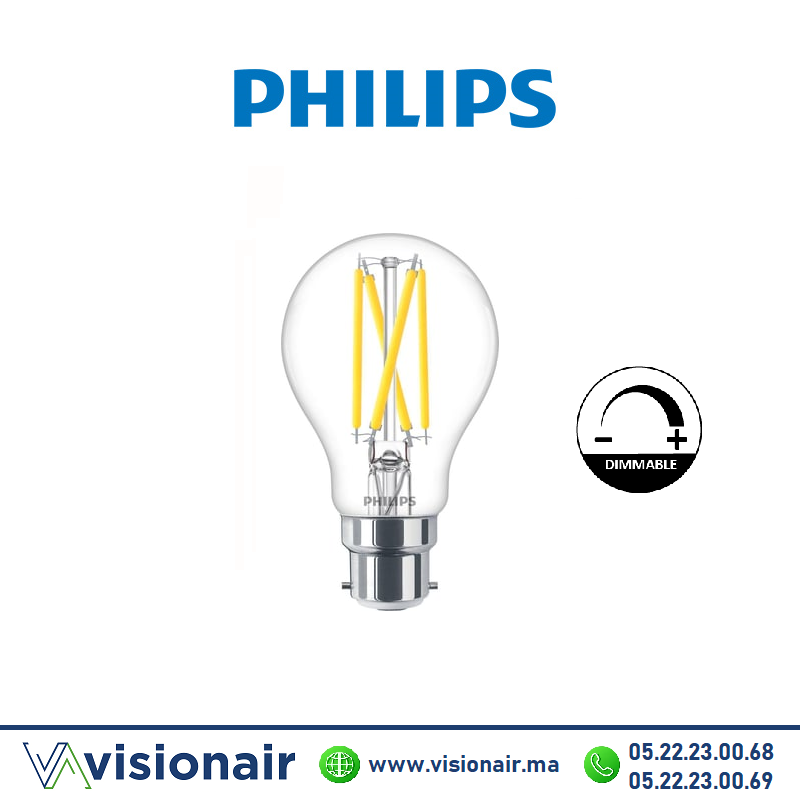 Lampe LED B22 dimmable Philips Master 5,9W 2700°K Casablanca Maroc