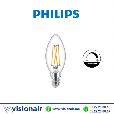 Lampe LED E14 dimmable Philips Master 3,4W 2700°K Casablanca Maroc