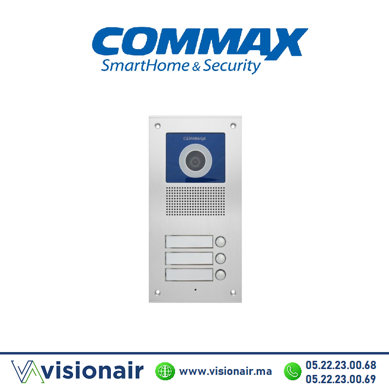 Platine de rue vidéophone COMMAX 3 postes DRC-3UC Casablanca Maroc