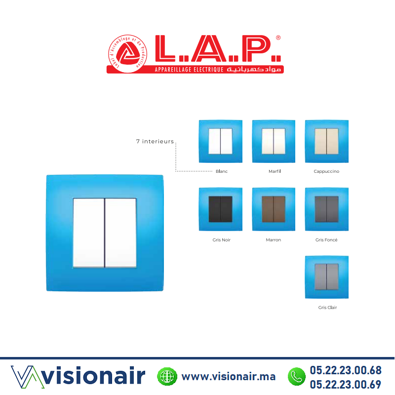 Cadre bleu ciel LAP MILLENIUM 1 poste Casablanca Maroc