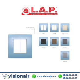 Cadre bleu azur LAP MILLENIUM 1 poste Casablanca Maroc