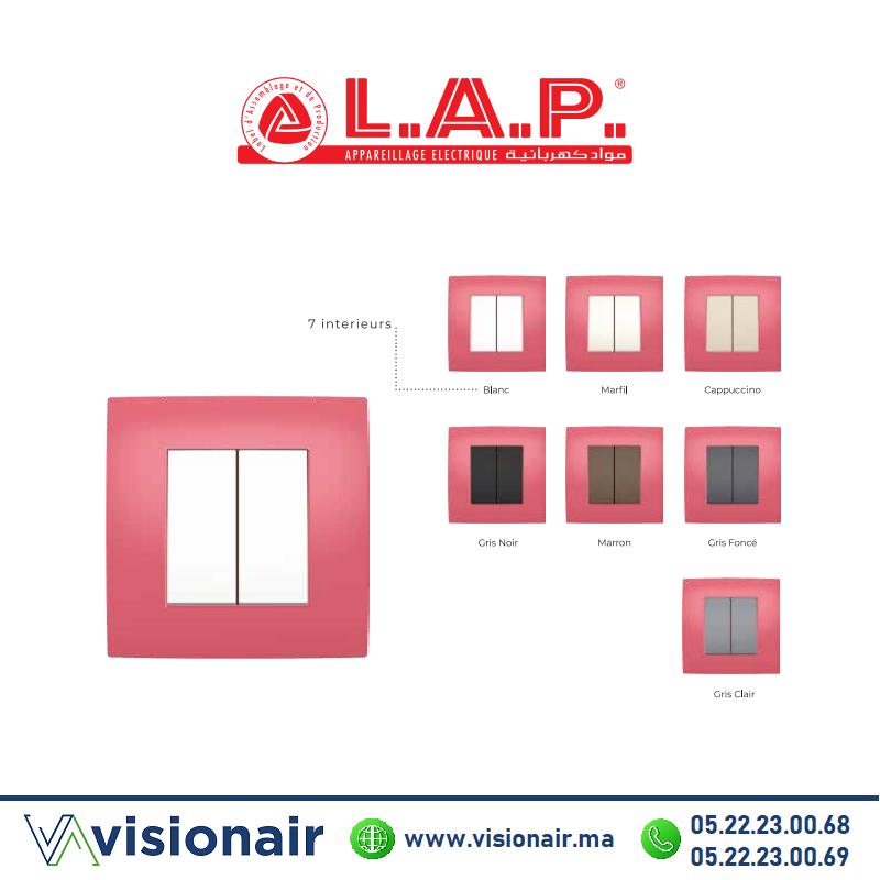 Cadre rose pastel LAP MILLENIUM 1 poste Casablanca Maroc