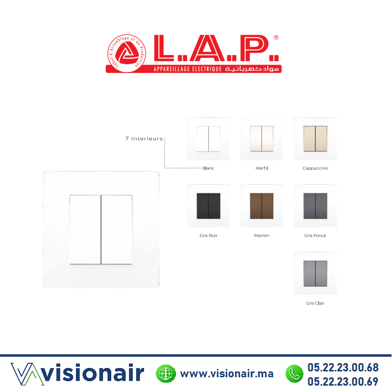 Cadre blanc LAP MILLENIUM 1 poste Casablanca Maroc