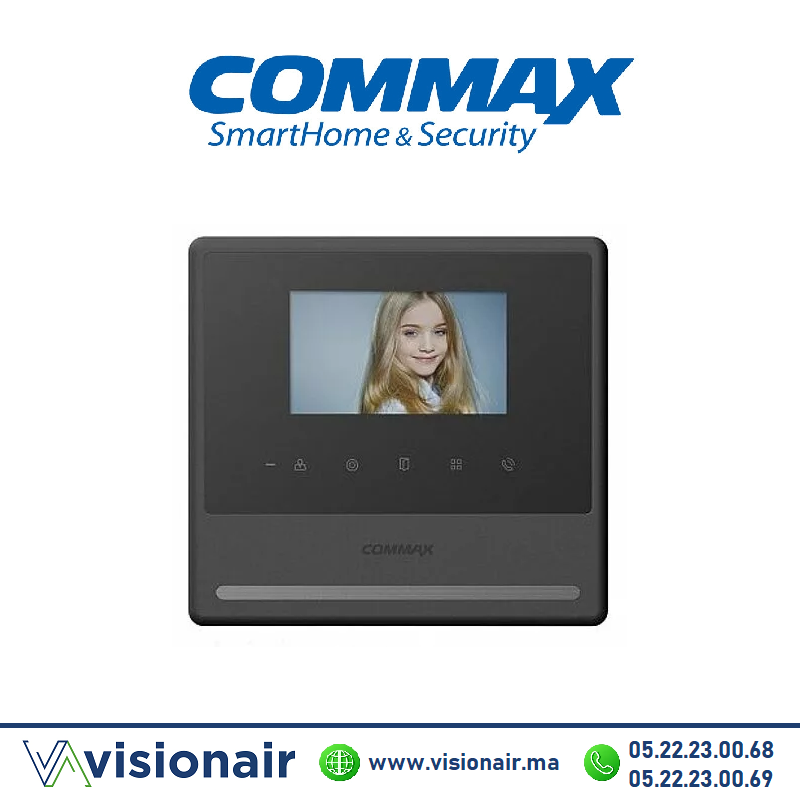 Moniteur vidéophone COMMAX écran LCD 4,3" noir CDV-43YN Casablanca Maroc