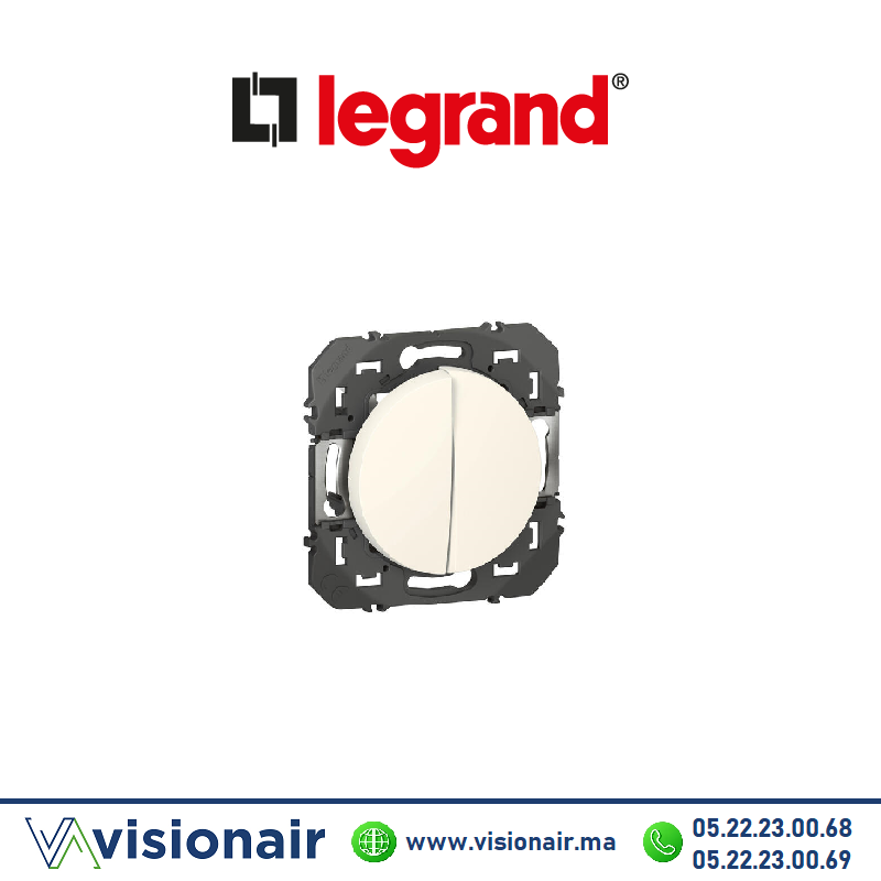 Interrupteur double va & vient LEGRAND Dooxie blanc 600002 Casablanca Maroc