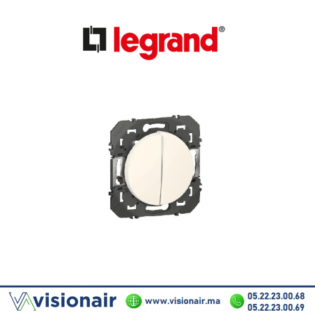 Interrupteur double va & vient LEGRAND Dooxie blanc 600002 Casablanca Maroc