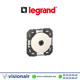 Prise TV simple blindée Legrand Dooxie blanc 600351 Casablanca Maroc