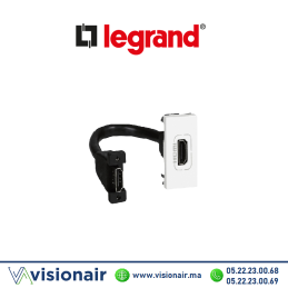 Prise HDMI V2.0 LEGRAND Mosaic 1M Blanc 078778 Casablanca Maroc