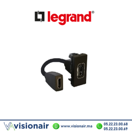 Prise HDMI V2.0 Legrand Mosaic 1M Noir mat 079478L Casablanca Maroc