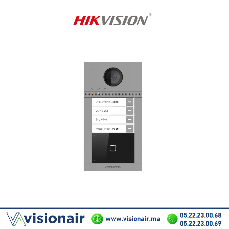 Platine de rue vidéophone IP HIKVISION DS-KV8413-WME1(B) Casablanca Maroc