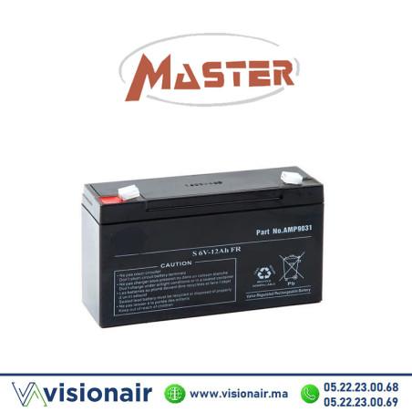MASTER Batterie 6V 12AH étanche VRLA  Casablanca Maroc