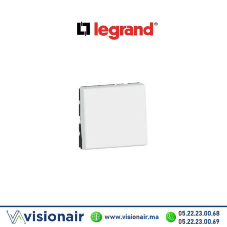 078040L Interrupteur poussoir LEGRAND Mosaic 2M blanc - VISIONAIR Maroc
