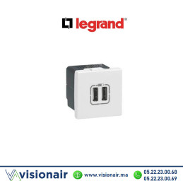 Prise chargeur 1xUSB Type-C + 1xUSB Type-A LEGRAND Mosaic 2M 077592 Casablanca Maroc