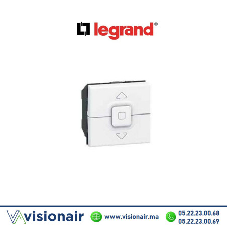 077026 Interrupteur volets roulants LEGRAND Mosaic Blanc - VISIONAIR Maroc