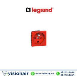 078114L Prise 2P+T à détrompage LEGRAND Mosaic rouge - VISIONAIR Maroc