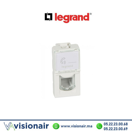 Prise RJ11 4 contacts LEGRAND Mosaic 1M Blanc 078730 Casablanca Maroc