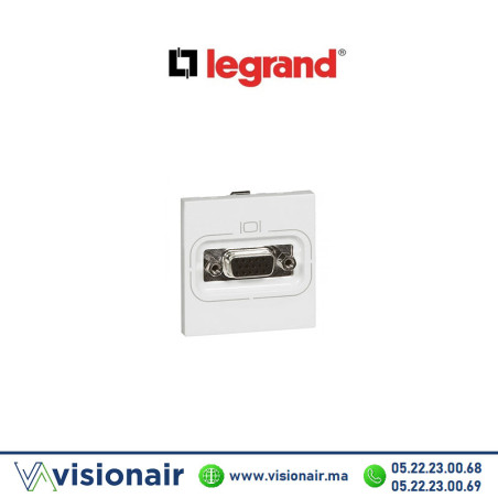 Prise VGA HD à visser LEGRAND MOSAIC 2M blanc 078757 Casablanca Maroc