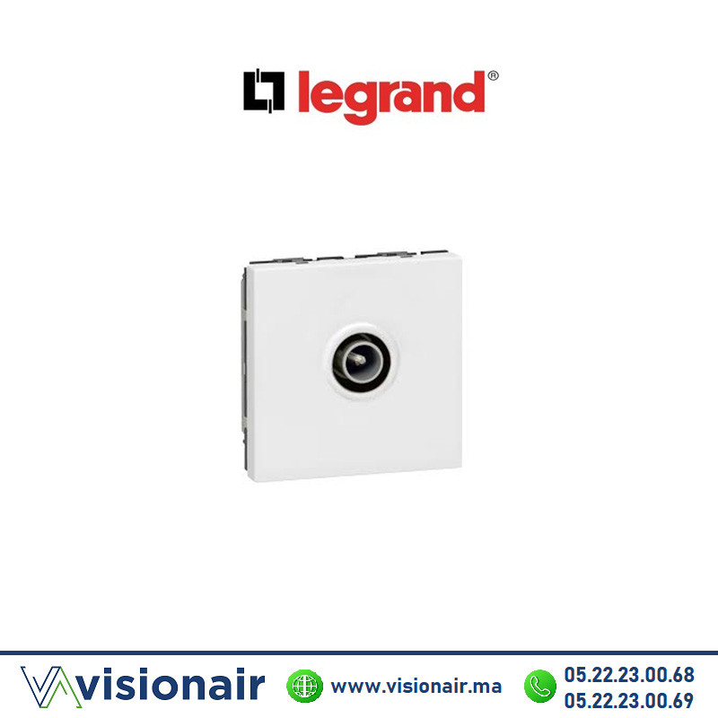 Prise TV mâle LEGRAND Mosaic 2M Blanc 078782 Casablanca Maroc
