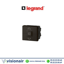 Interrupteur de volets roulants noir mat Legrand mosaic 079126L Casablanca Maroc