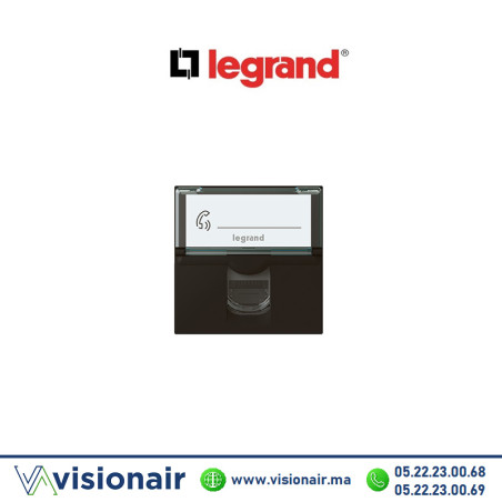 Prise CAT6 FTP 2M  Mosaic Legrand noir mat 079165L Casblnaca Maroc