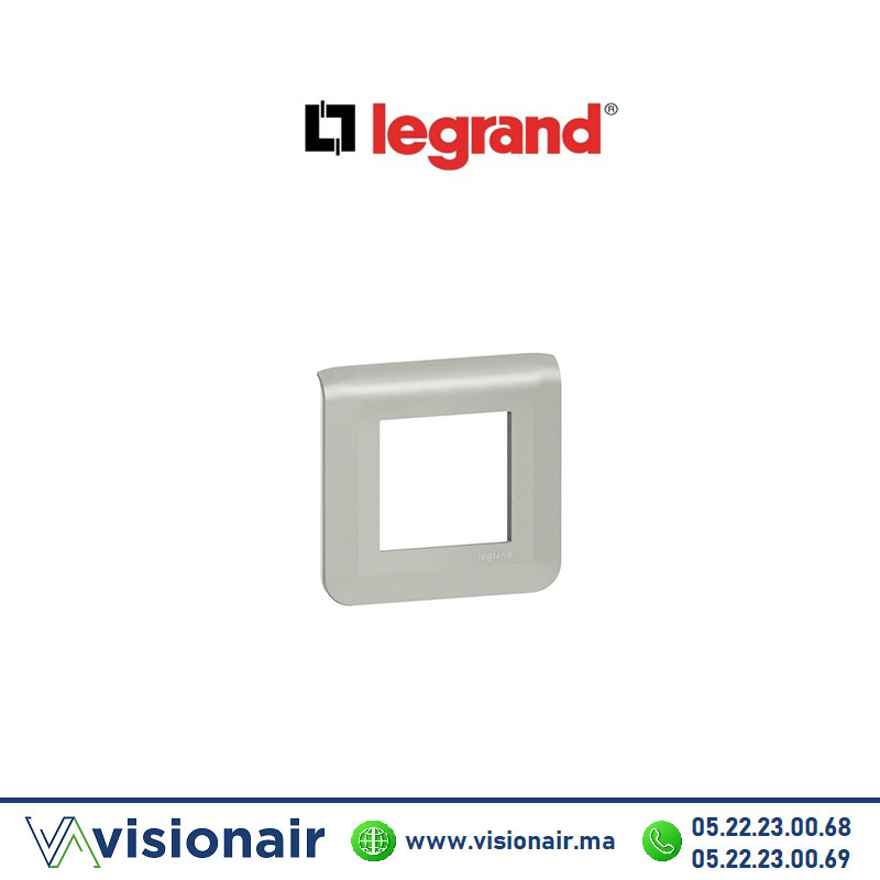 Plaque de finition 2 modules LEGRAND Mosaic alu 079302L Casablanca Maroc